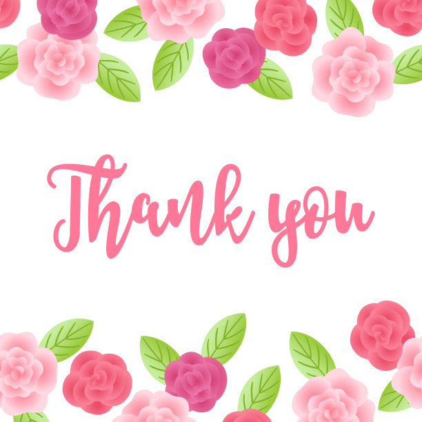 鲜花贺卡与无缝边界玫瑰和树叶图片下载