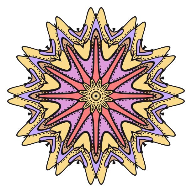 花卉几何图案与手绘曼荼罗。矢量插图。适用于布料、纺织品、大手帕、围巾、印花等。图片下载