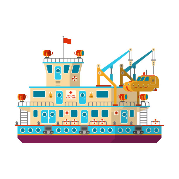 矢量浮动移动救助站在平坦的风格图片下载