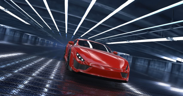 通用豪华概念跑车3d模型在一个展厅图片下载