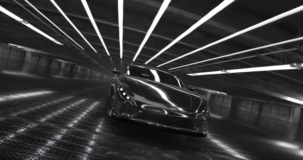 通用豪华黑色概念跑车3d渲染图片下载