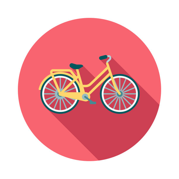 自行车平面设计的春天图标图片下载