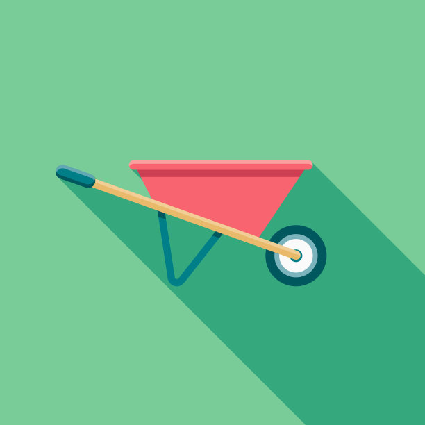 手推车平面设计的春天图标图片下载