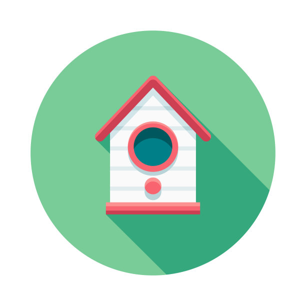 鸟舍平面设计的春天图标图片下载