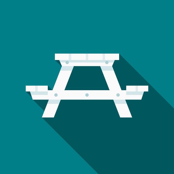 野餐桌平面设计的春天图标图片下载