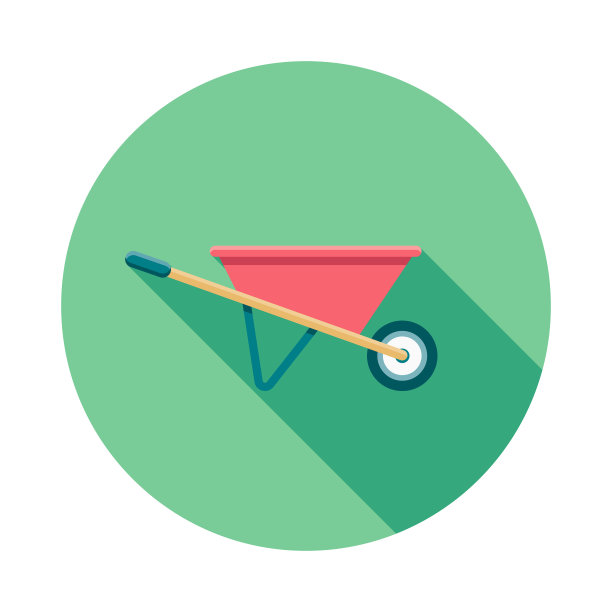 手推车平面设计的春天图标图片下载