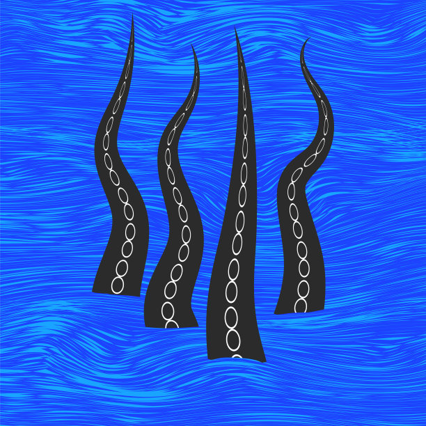 章鱼的触须。海怪的一部分。自然新鲜的海鲜。巨型海怪游泳图片下载