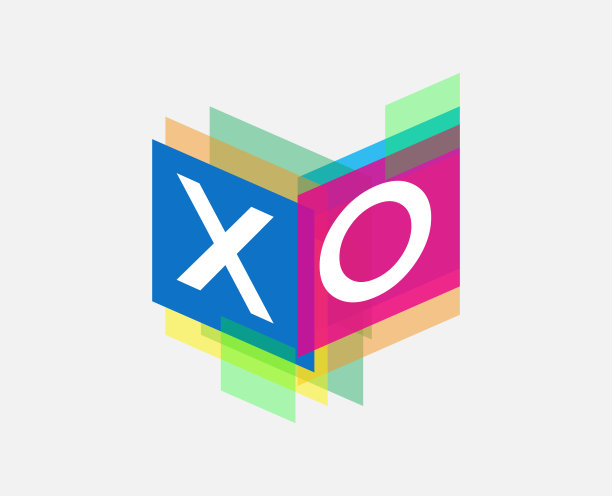 彩色几何形状的标志。图片下载