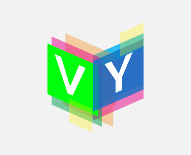 彩色几何形状的标志。图片下载