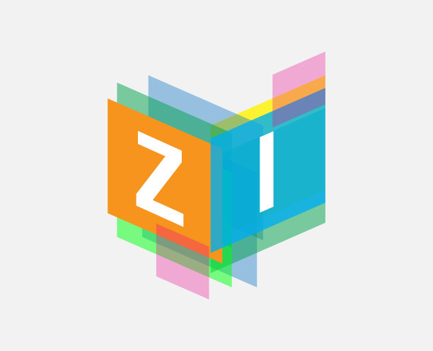 彩色几何形状的标志。图片下载