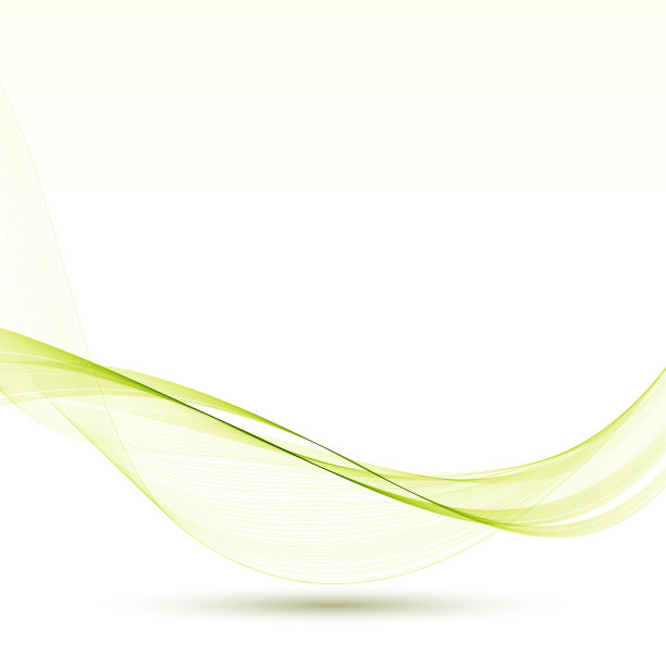 抽象的绿色波浪线。向量的背景。透明绿波图片下载