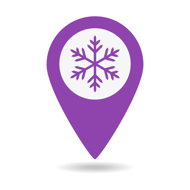 地图位置图标与雪花图片下载