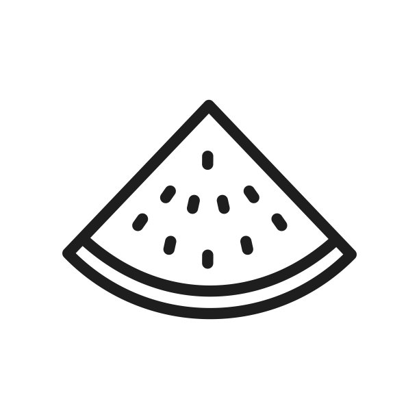 西瓜细线图标。矢量水果插画设计图片下载