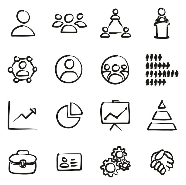 人力资源图标手绘图片下载