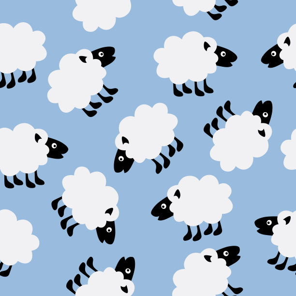 可爱羊无缝花纹图片下载