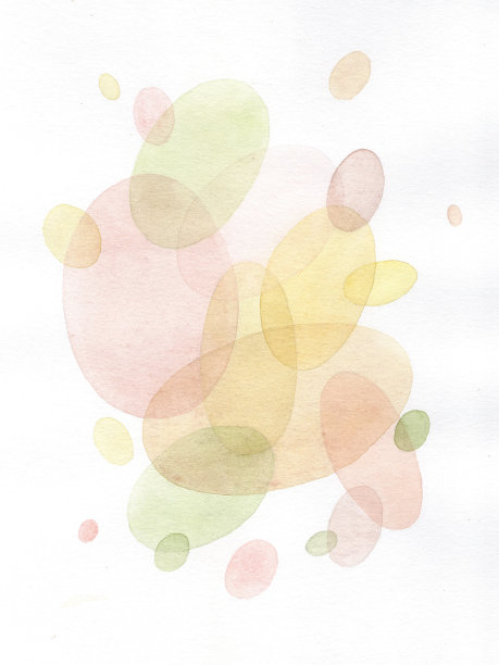 抽象水彩构成与透明气泡。图片下载