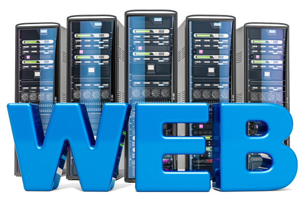 计算机服务器，网络概念。3D渲染孤立的白色背景图片下载