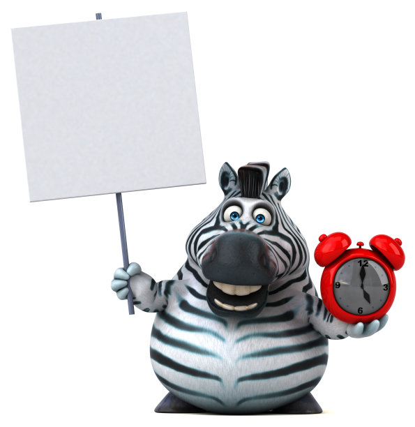 有趣的斑马- 3D插图图片下载