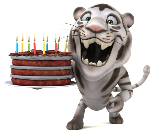 有趣的老虎- 3D插图图片下载