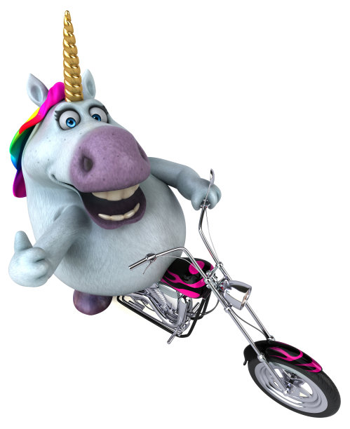 有趣的独角兽- 3D插图图片下载