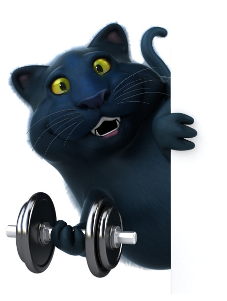 黑猫- 3D插图图片下载