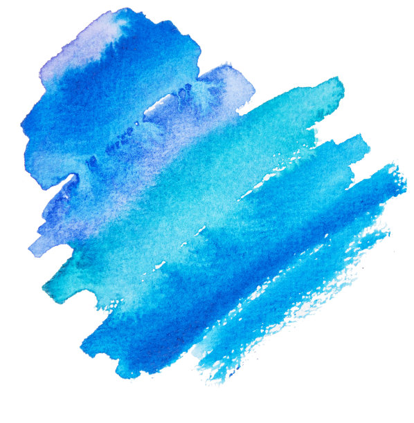 蓝色水彩中风图片下载