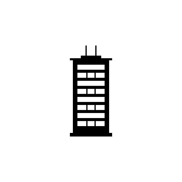 高层建筑图标：旅游App和网页元素，可用于网页和移动端图片下载