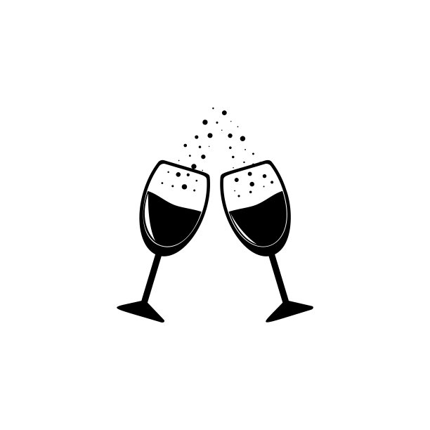 碰杯插画。移动概念和web应用的聚会图标元素。详细的眼镜碰杯插图可以用于网络和手机图片下载