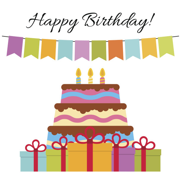 生日庆祝的甜蜜蛋糕贺卡图片下载