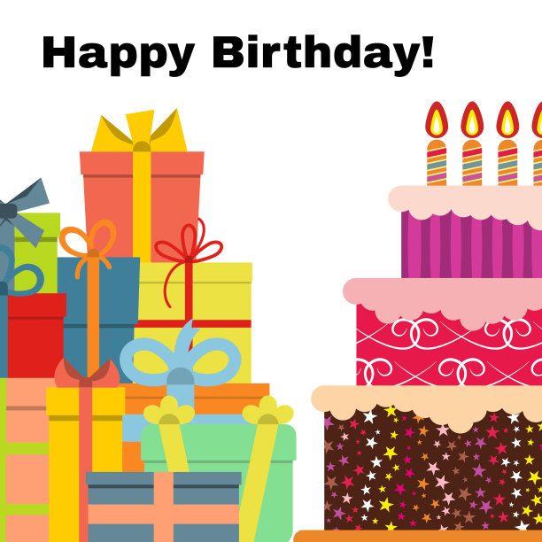 生日庆祝的甜蜜蛋糕贺卡图片下载