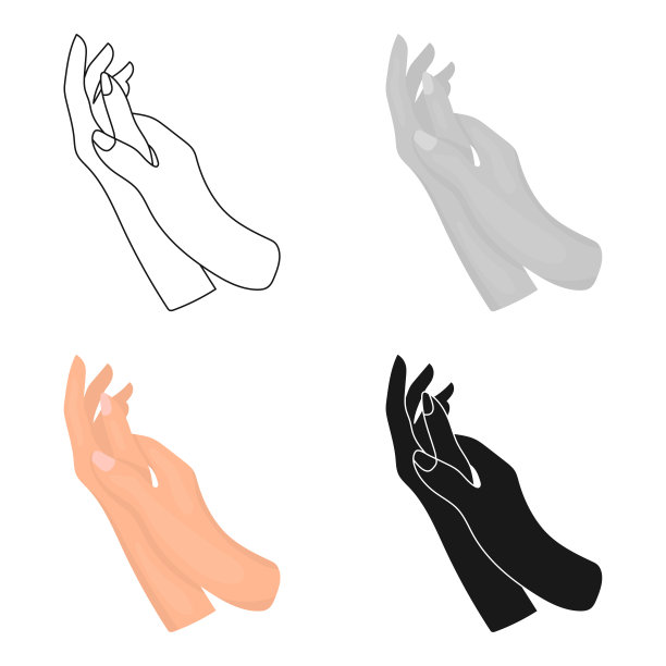 双手保湿图标卡通风格孤立在白色的背景。皮肤护理符号股票矢量网页插图。图片下载