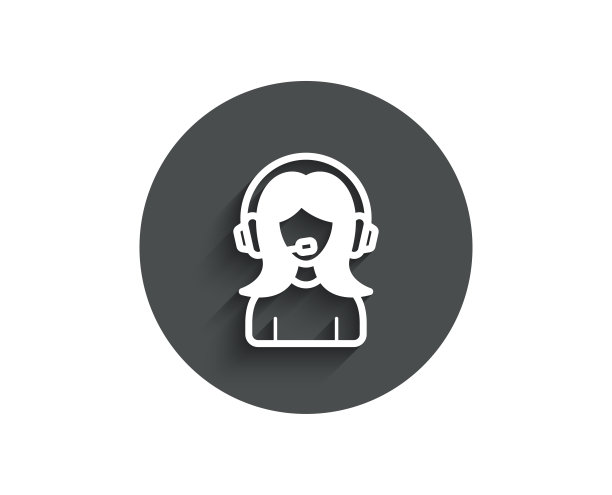 用户支持简单的图标。女性形象的迹象。图片下载