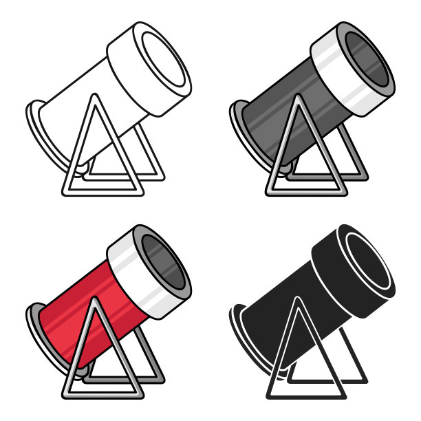 雪炮图标在卡通风格孤立的白色背景。滑雪胜地符号股票矢量网络插图。图片下载