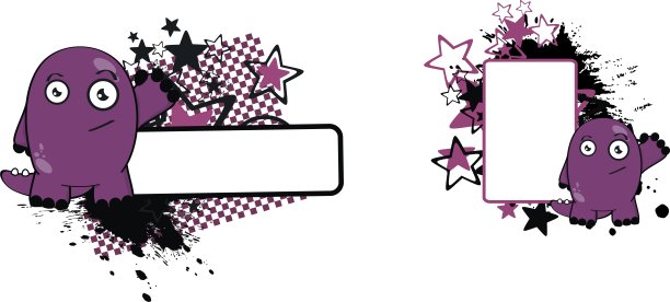 恐龙卡通表情copyspace套装图片下载