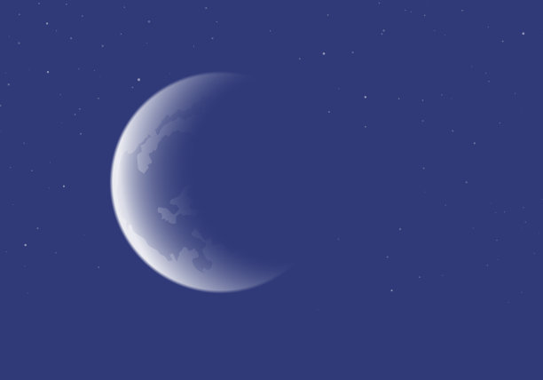 带有新月和星星的夜空矢量图图片下载