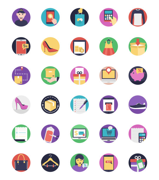 购物和商业扁平矢量图片下载