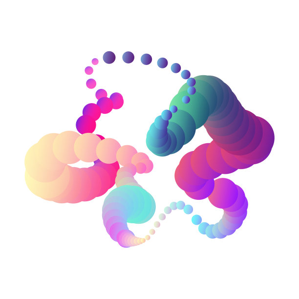 抽象的彩色流体形状孤立在白色背景。几何矢量图图片下载