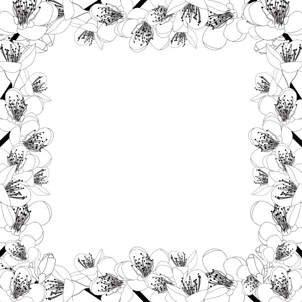 桃李-桃花开花轮廓边缘2图片下载