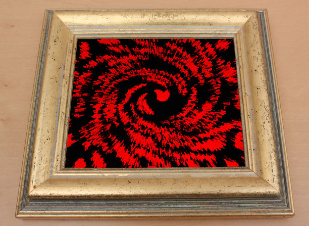 扭曲的红色圆圈在黑色背景上移动图片下载