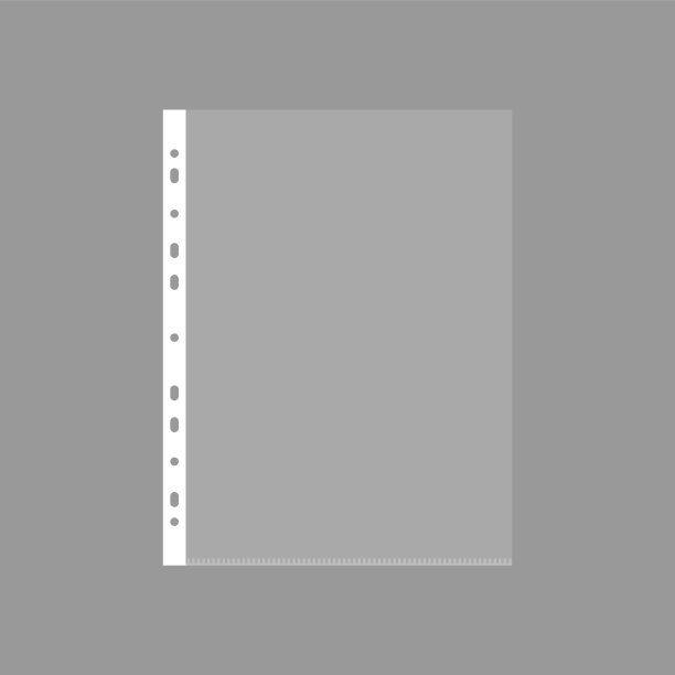 空塑料袋。穿孔的口袋里。业务文件。片保护器孤立在一个透明的背景。矢量插图。图片下载