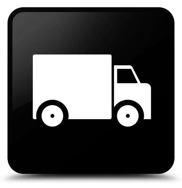 货车图标黑色方形按钮图片下载