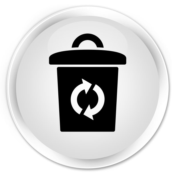 垃圾图标premium白色圆形按钮图片下载