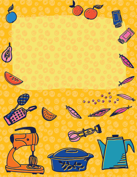 复古厨房小工具背景图片下载