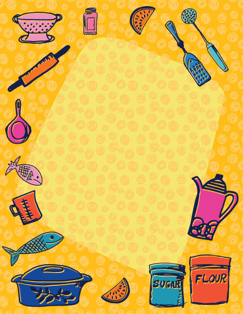 复古厨房小工具背景图片下载