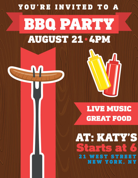 烧烤派对邀请或背景图片下载