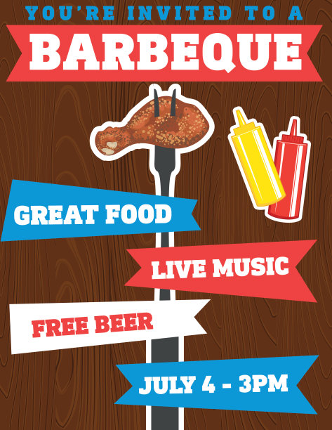 烧烤派对邀请或背景图片下载