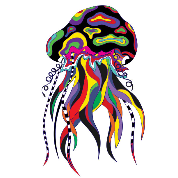 海底世界。一种明亮而危险的水母图片下载