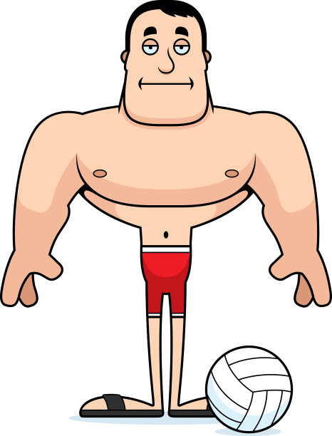 卡通无聊沙滩排球运动员图片下载