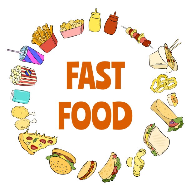 快餐涂鸦装饰图片下载