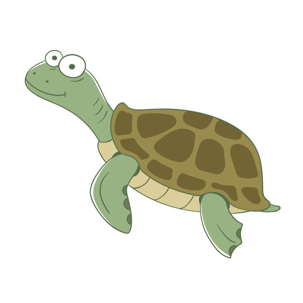 彩色的乌龟在白色的背景。矢量插图。图片下载